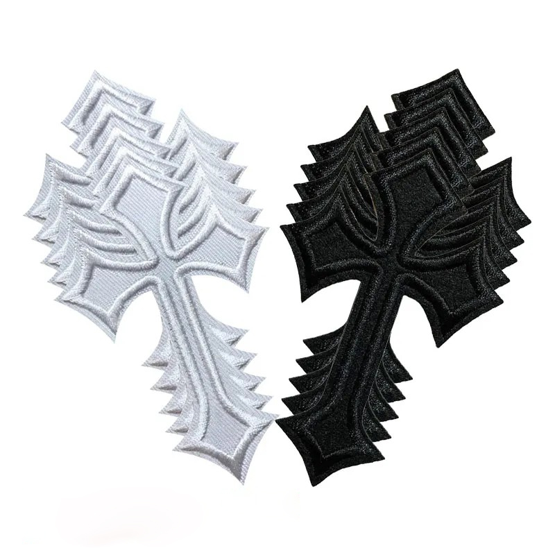 Embroidery Jacket Jeans - 10 Pcs Cool Cross Patch Embroidery