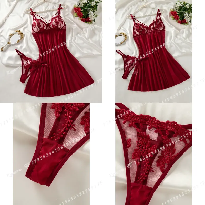 Embroidery Style - Wine Red Women's Country Style Wheat
