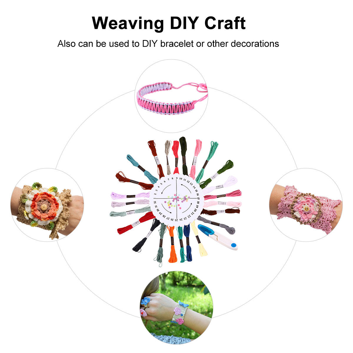 Embroidery Stitch - 1Set Round Weaving Kit Bracelet Maker