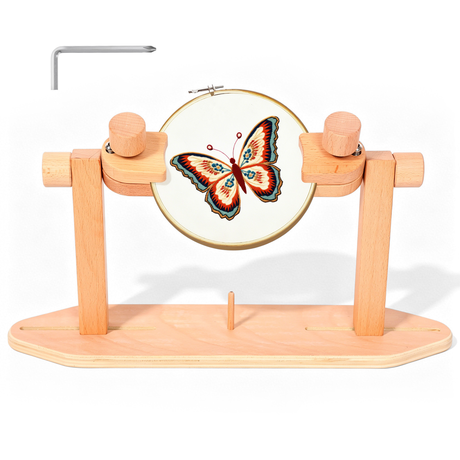 Embroidery Hoop Square - Wooden Embroidery Hoop Stand Adjustable Embroidery