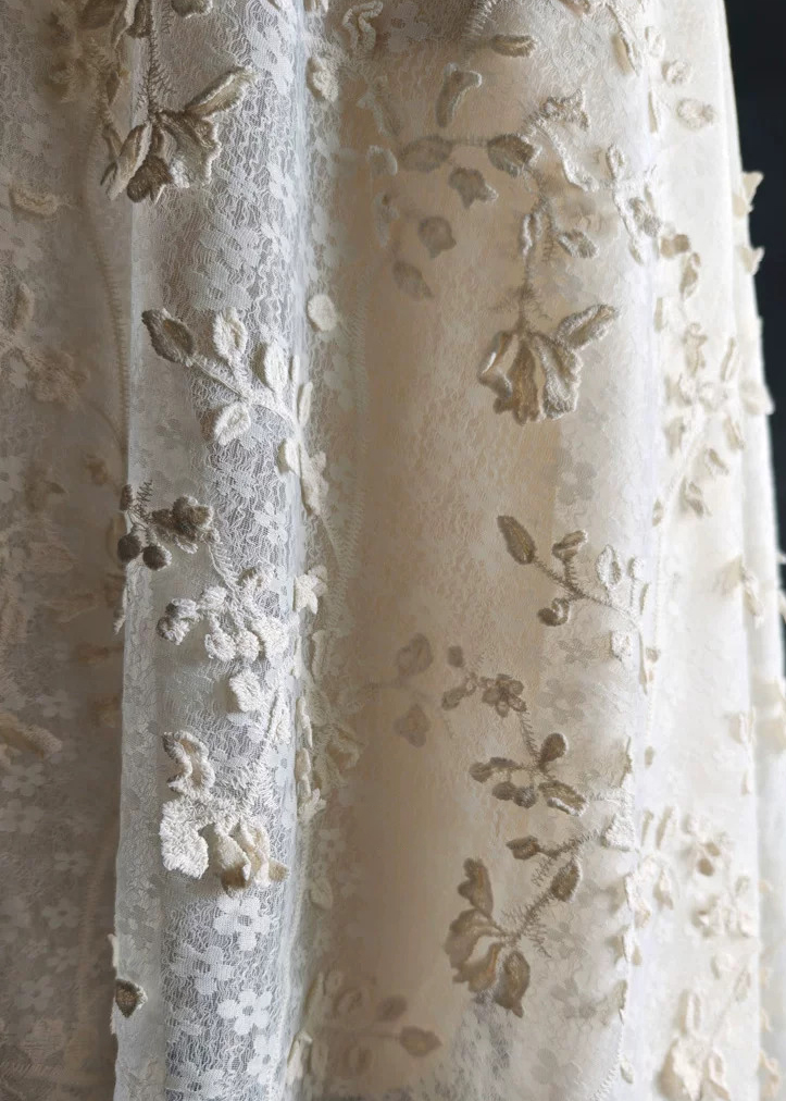 1yard 3D embroidery texture la - Embroidery Net Fabric ulasan dan harga