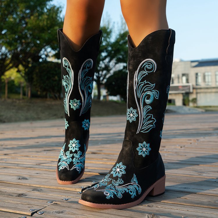 Retro Women Boot Fashion Women - Embroidery On Leather ulasan dan harga