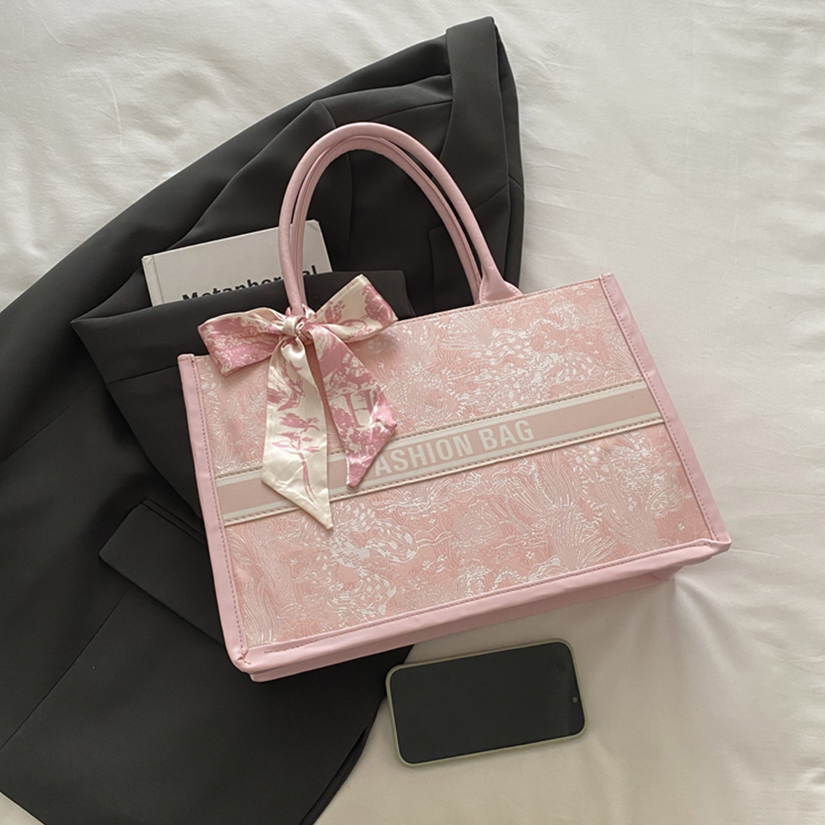 Luxury Elegant Women Tote Bag  - Embroidery On Leather ulasan dan harga