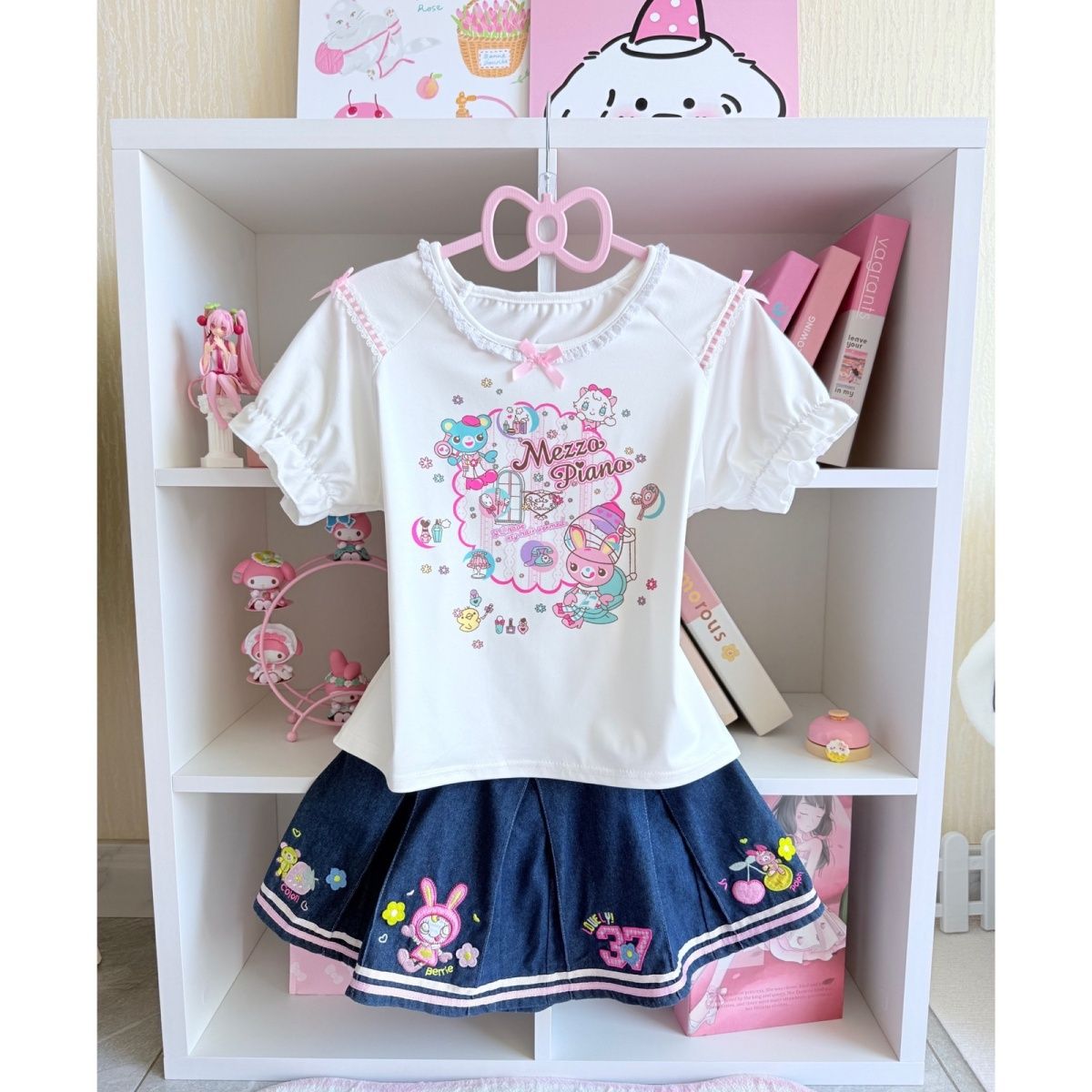 Japanese Sweet Skirt Sets Summ - Embroidery Tshirt ulasan dan harga
