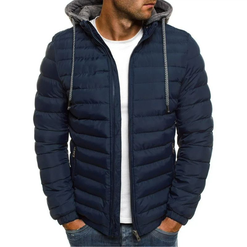 2026  Men Cotton Pad Parka Coa - Embroidery Zip Up Hoodie ulasan dan harga