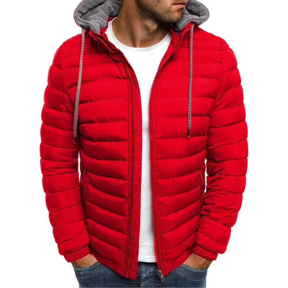 2026  Men Cotton Pad Parka Coa - Embroidery Zip Up Hoodie ulasan dan harga