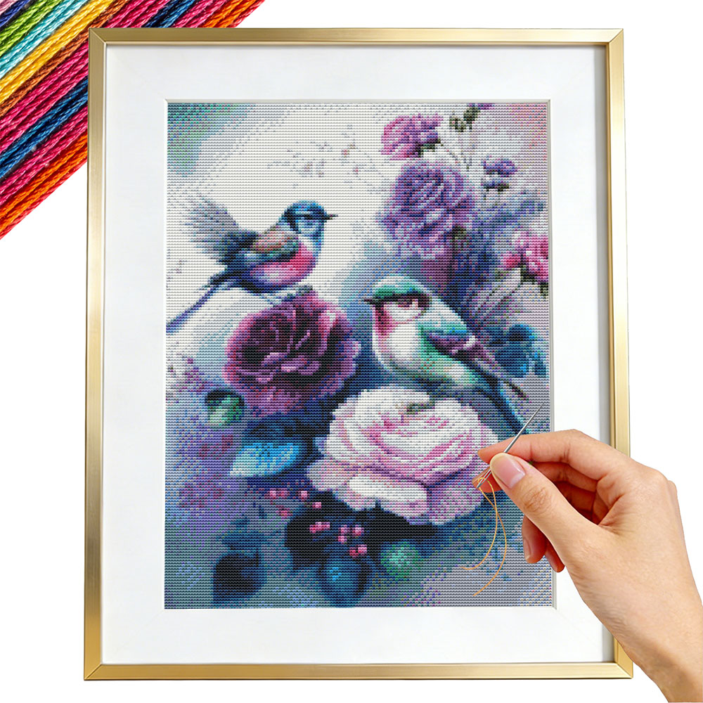 11CT Cross Stitch Rose Flower  - Embroidery Guide Paper ulasan dan harga