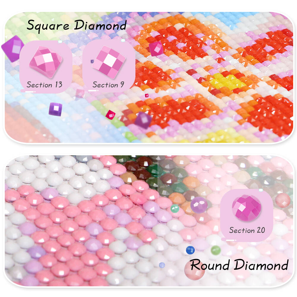 Huacan Full Square Round DIY D - Embroidery Hoop Square ulasan dan harga