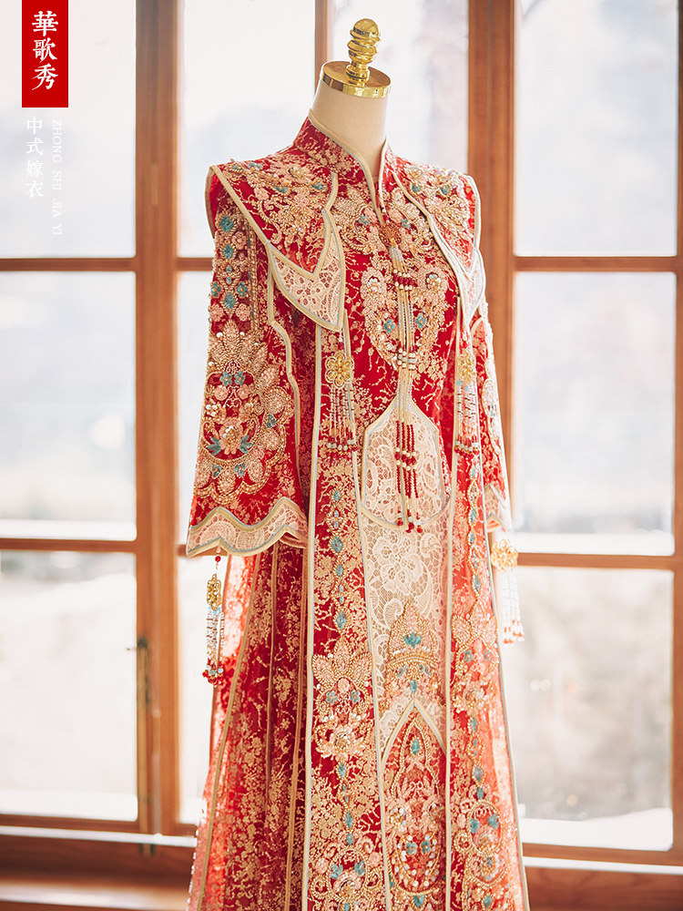 Ming-style Xiuhe Wedding Dress - Embroidery Style ulasan dan harga