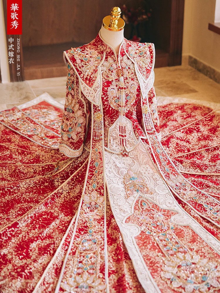 Ming-style Xiuhe Wedding Dress - Embroidery Style ulasan dan harga
