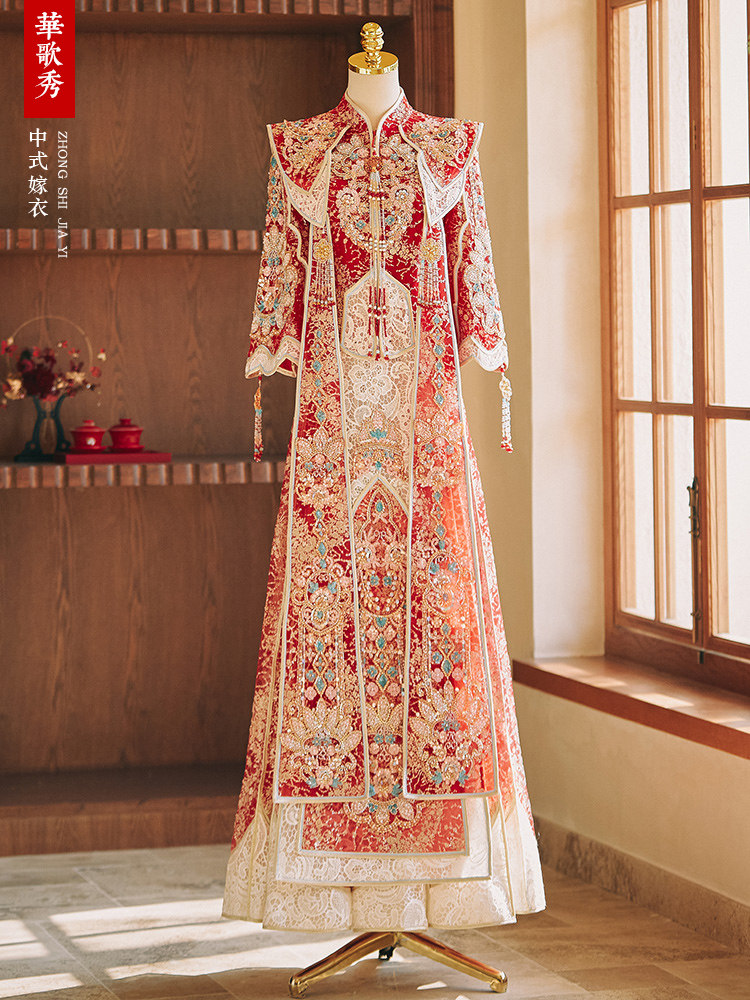 Ming-style Xiuhe Wedding Dress - Embroidery Style ulasan dan harga