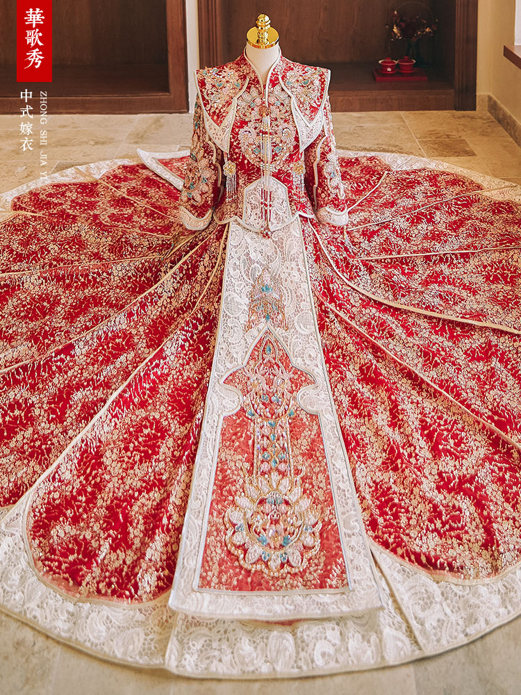 Ming-style Xiuhe Wedding Dress - Embroidery Style ulasan dan harga