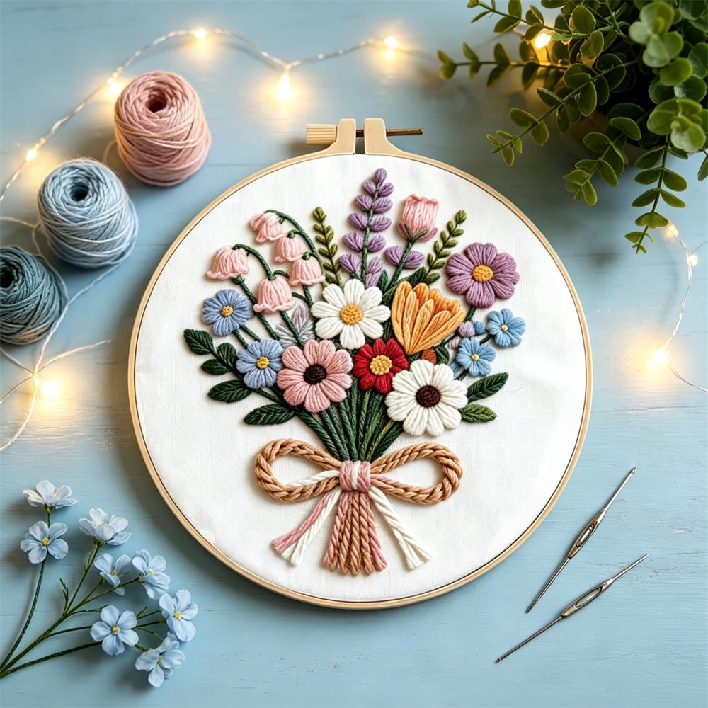 1PCS  Cross Stitch Kits Daisy  - Embroidery Guide Paper ulasan dan harga