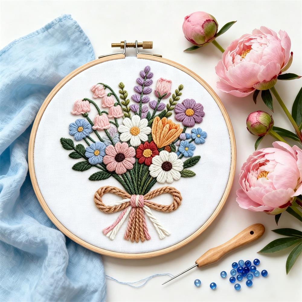 1PCS  Cross Stitch Kits Daisy  - Embroidery Guide Paper ulasan dan harga