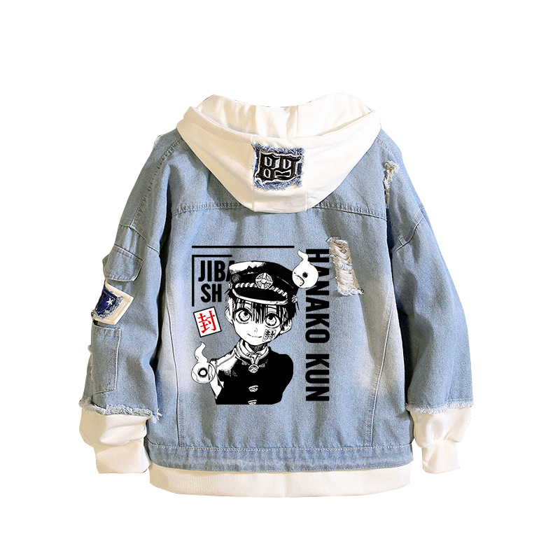 Toilet-Bound Hanako-kun Demin  - Embroidery Jacket Jeans ulasan dan harga