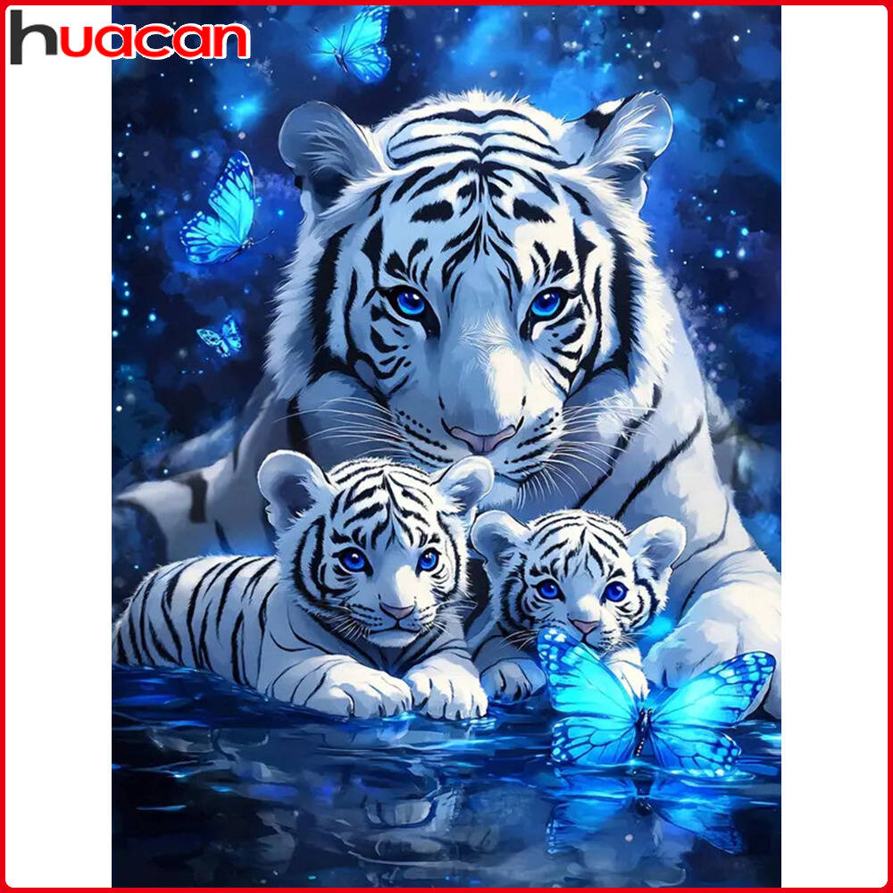 Huacan Tiger Diamond Painting  - Embroidery Hoop Square ulasan dan harga