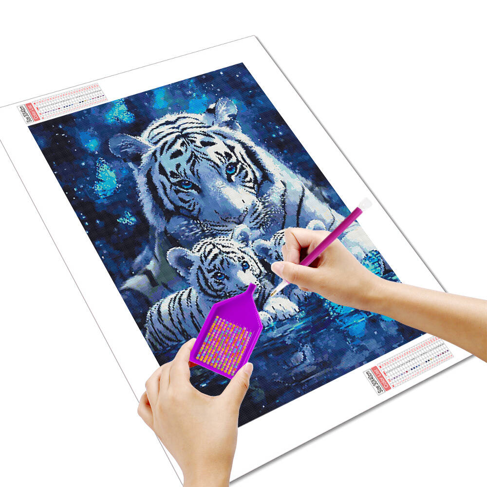 Huacan Tiger Diamond Painting  - Embroidery Hoop Square ulasan dan harga