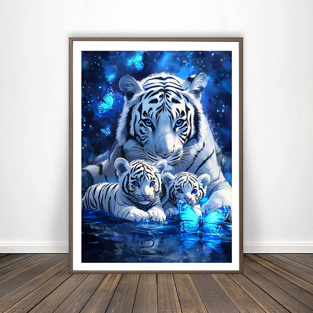 Huacan Tiger Diamond Painting  - Embroidery Hoop Square ulasan dan harga