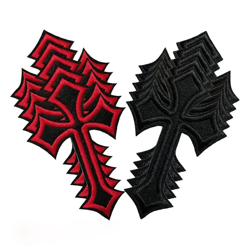 10 Pcs Cool Cross Patch Embroi - Embroidery Jacket Jeans ulasan dan harga