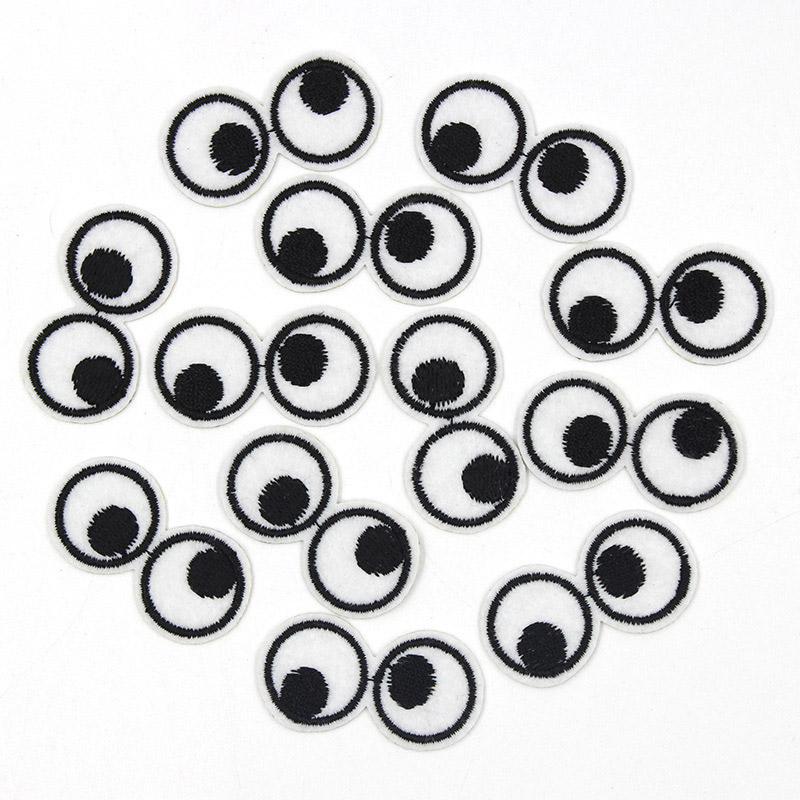 Cartoon 5pcs Eyes Embroidery I - Embroidery On Black Shirt ulasan dan harga