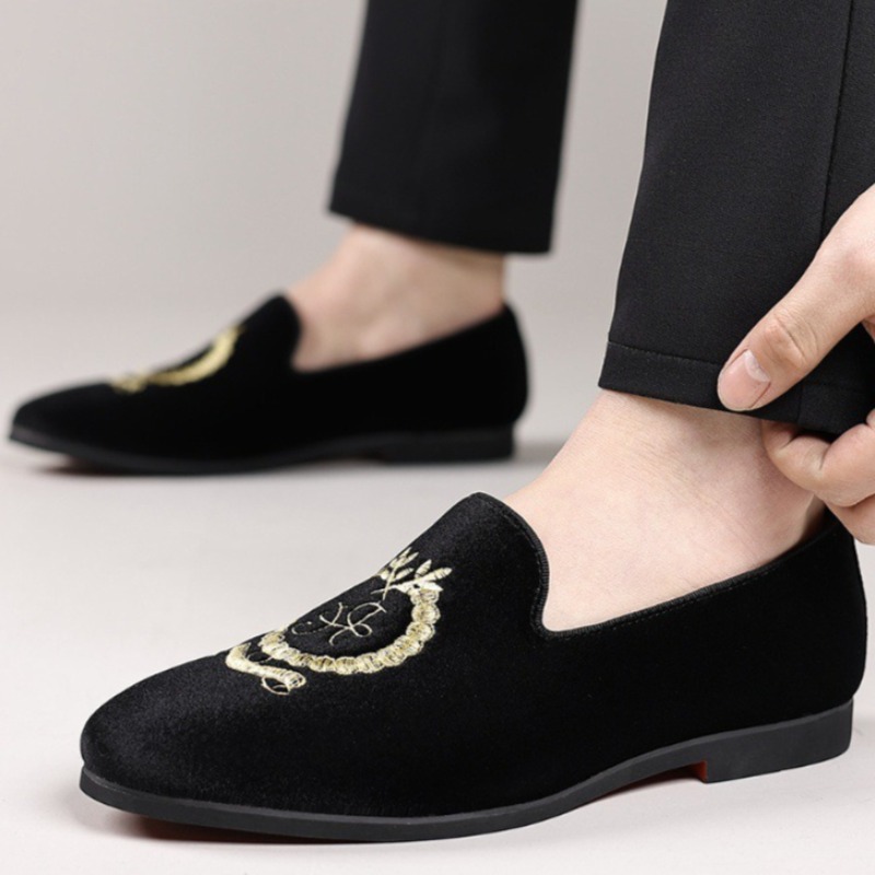 Luxury Designer Loafers Suede  - Embroidery On Leather ulasan dan harga