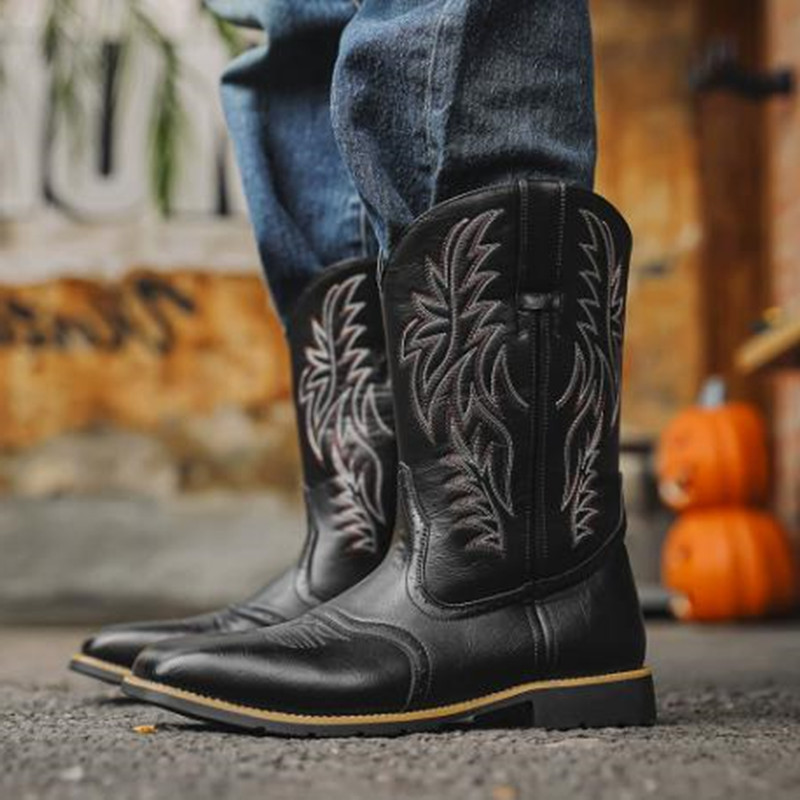 New Men High Boots Embroidery  - Embroidery Stitch ulasan dan harga