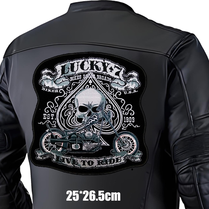 Large Punk Back Embroidery Sew - Embroidery Jacket Jeans ulasan dan harga
