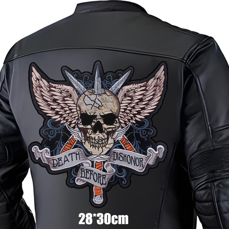 Large Punk Back Embroidery Sew - Embroidery Jacket Jeans ulasan dan harga