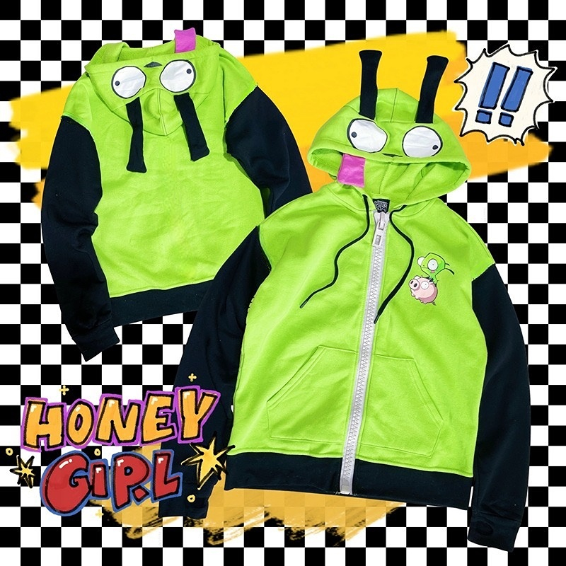 Anime Invader Cosplay Costume  - Embroidery Zip Up Hoodie ulasan dan harga