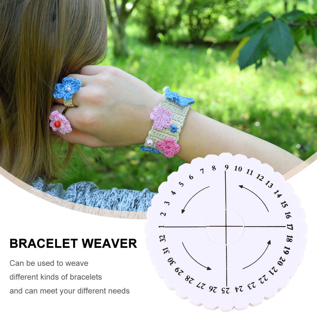 1Set Round Weaving Kit Bracele - Embroidery Stitch ulasan dan harga