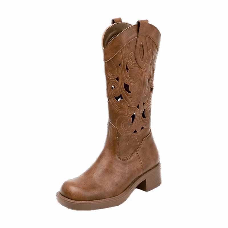 Fashion Retro Elegant Brown Co - Embroidery On Leather ulasan dan harga