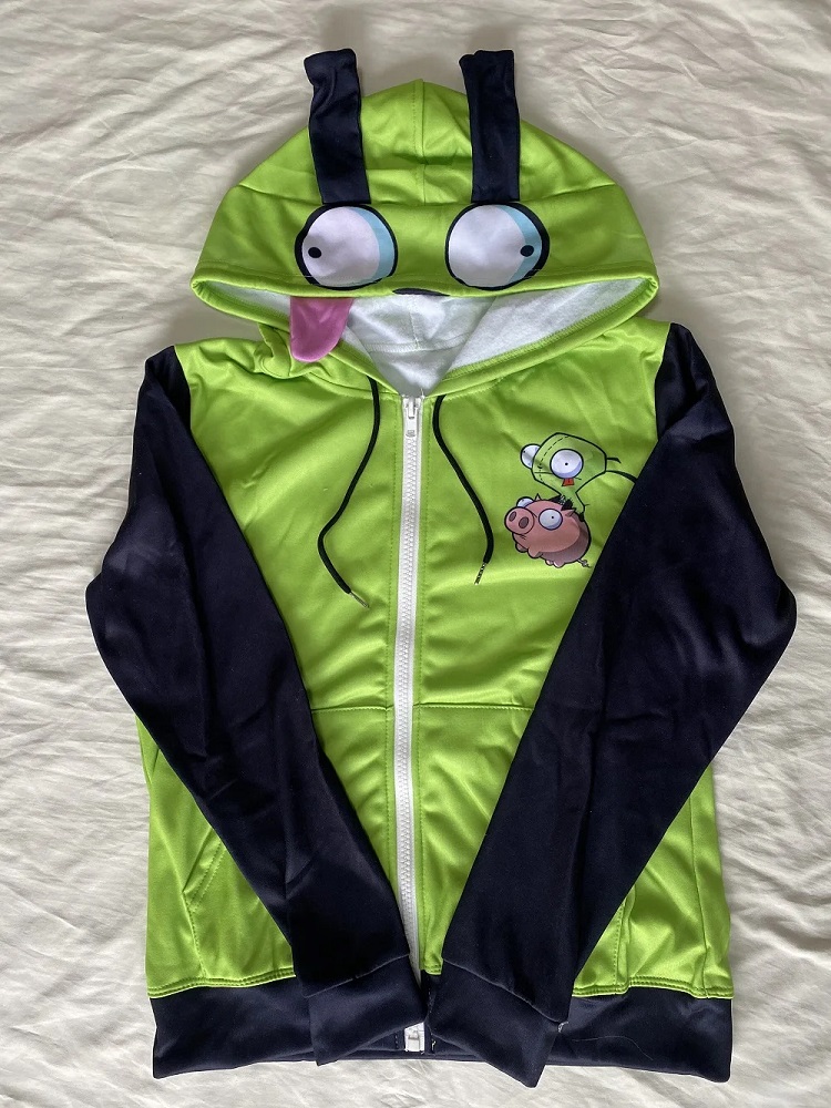 Anime Invader Cosplay Costume  - Embroidery Zip Up Hoodie ulasan dan harga
