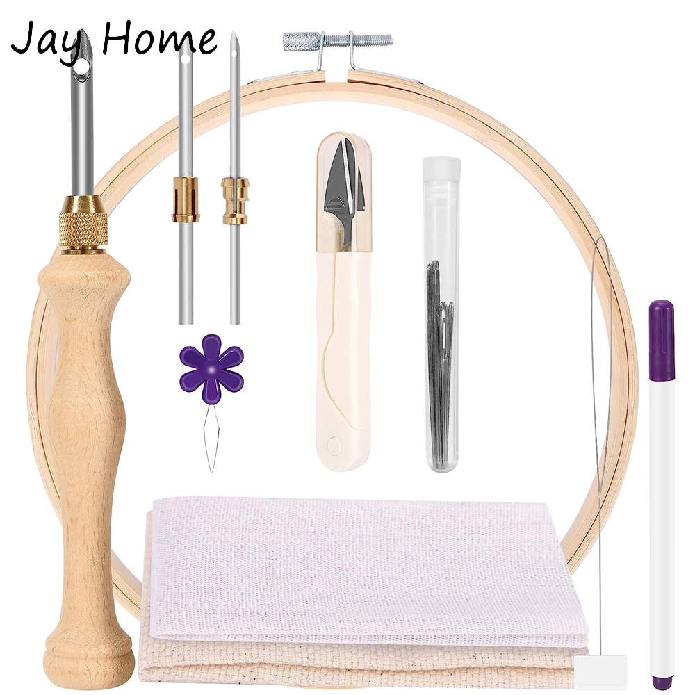 Punch Needle Starter Kit with  - Embroidery Hoop Square ulasan dan harga