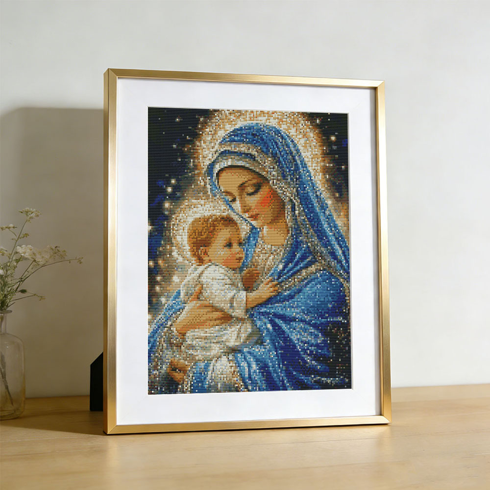Cross Stitch Virgin Mary Relig - Embroidery Guide Paper ulasan dan harga