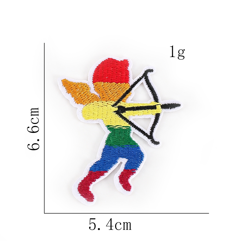2pcs Rainbow Cupid Angel Embro - Embroidery Jacket Jeans ulasan dan harga