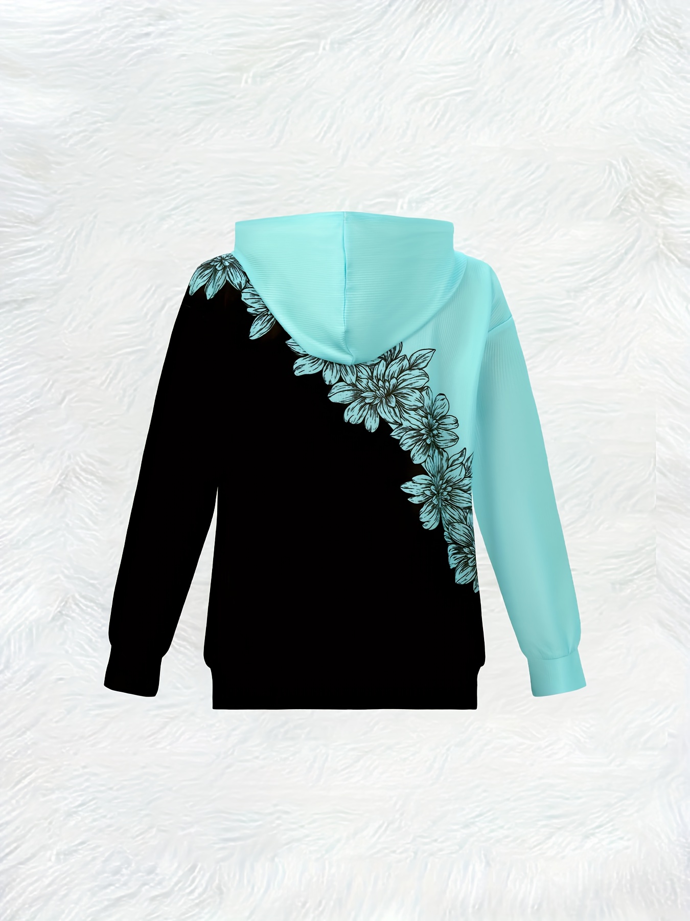 Printed Design  Women's  Splic - Embroidery Zip Up Hoodie ulasan dan harga