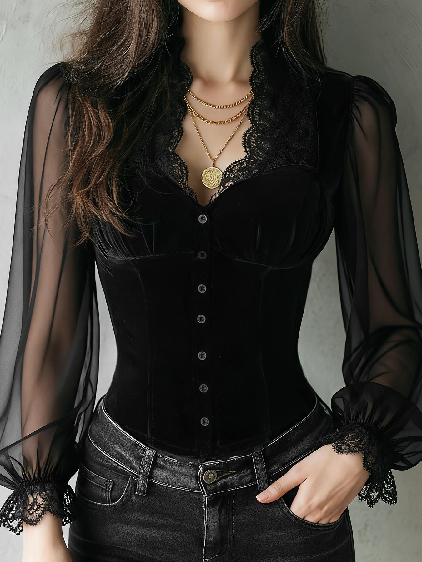 Ladies Solid Color Lace Trim F - Embroidery Online ulasan dan harga