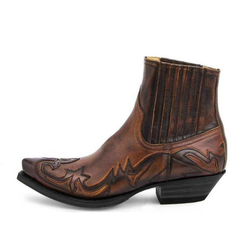 Mens Western Cowboy Boots Hand - Embroidery On Leather ulasan dan harga