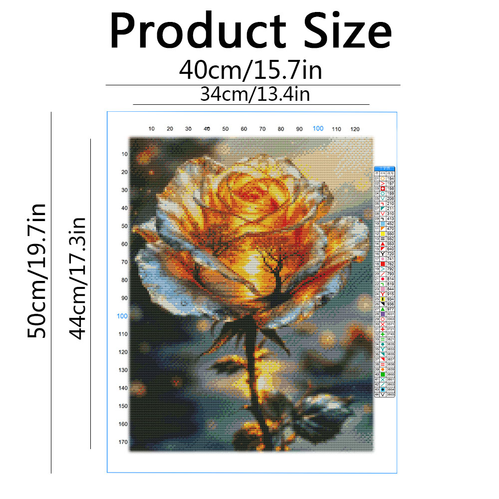 11CT Embroidery Kit Rose Flowe - Embroidery Guide Paper ulasan dan harga