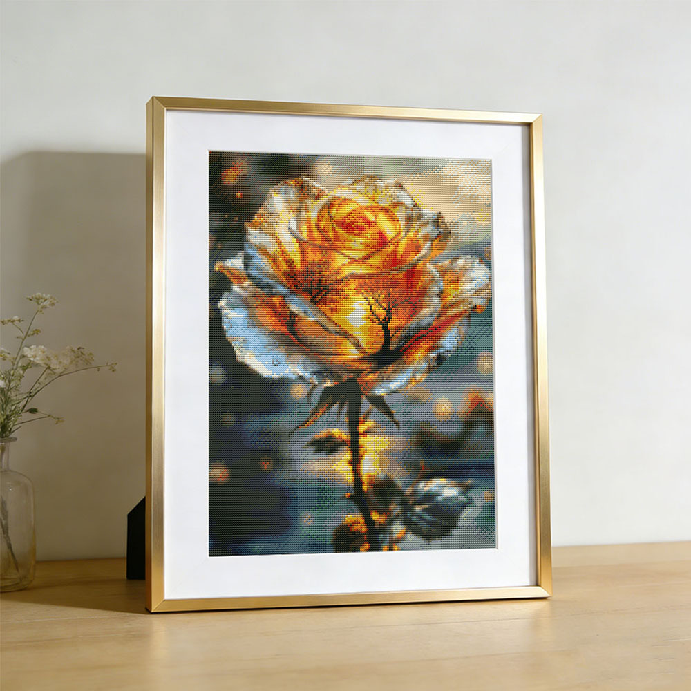 11CT Embroidery Kit Rose Flowe - Embroidery Guide Paper ulasan dan harga