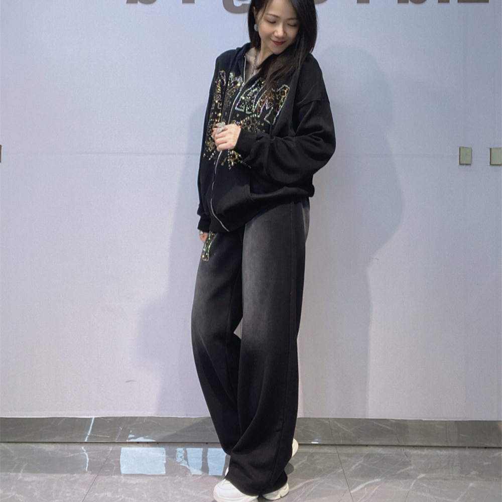 Trendy Autumn Winter Women Hoo - Embroidery Zip Up Hoodie ulasan dan harga