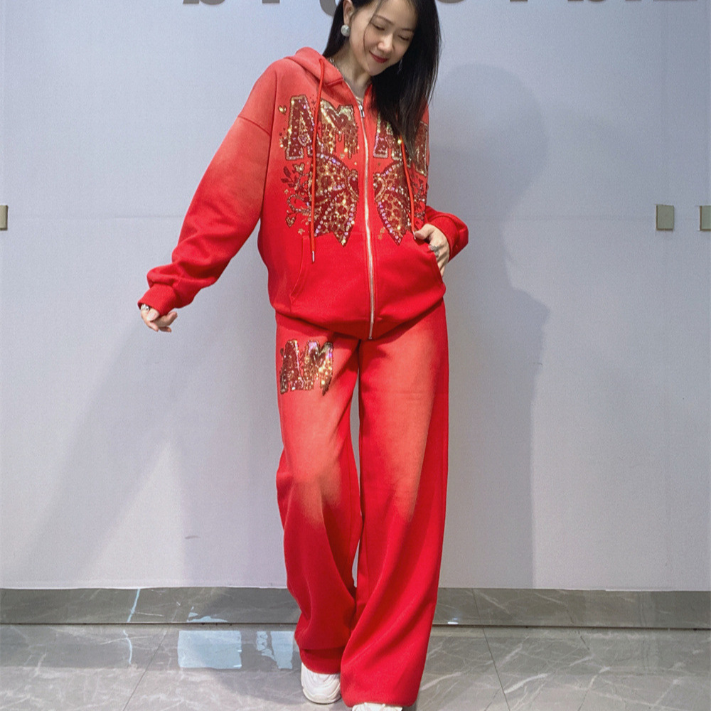 Trendy Autumn Winter Women Hoo - Embroidery Zip Up Hoodie ulasan dan harga