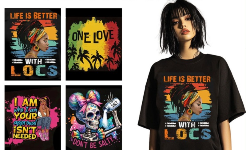 Black Girl Ethnic Art Iron On  - Embroidery On Black Shirt ulasan dan harga