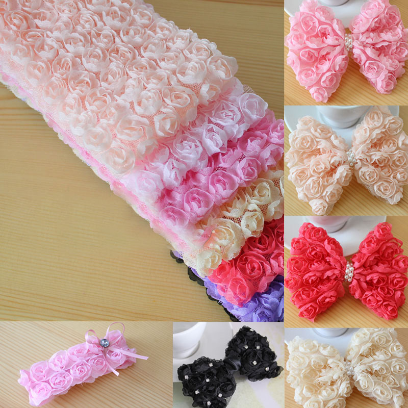 91cm Mesh Embroidery Three dim - Embroidery Rose ulasan dan harga