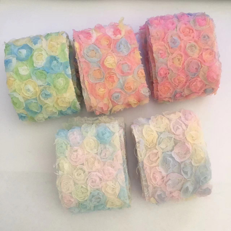 91cm Mesh Embroidery Three dim - Embroidery Rose ulasan dan harga