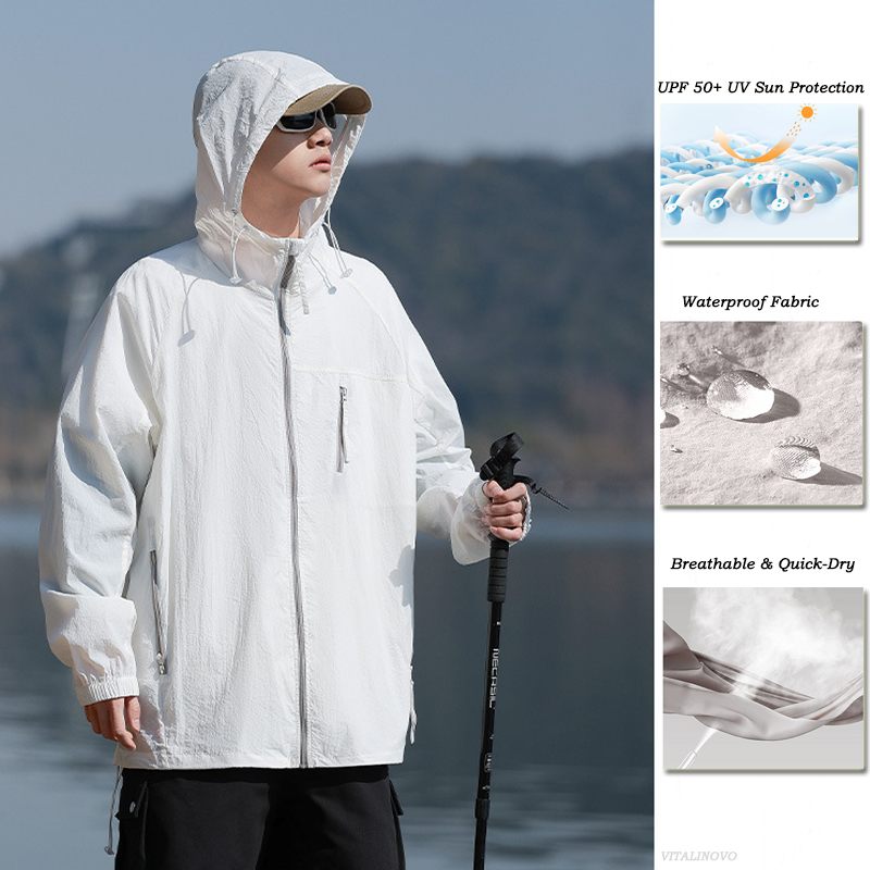 VITALINOVO Unisex Outdoor Wate - Embroidery Zip Up Hoodie ulasan dan harga