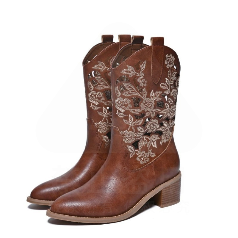 Retro Women Shoes Exquisite Ge - Embroidery On Leather ulasan dan harga