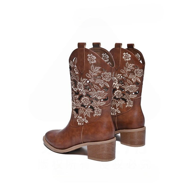 Retro Women Shoes Exquisite Ge - Embroidery On Leather ulasan dan harga