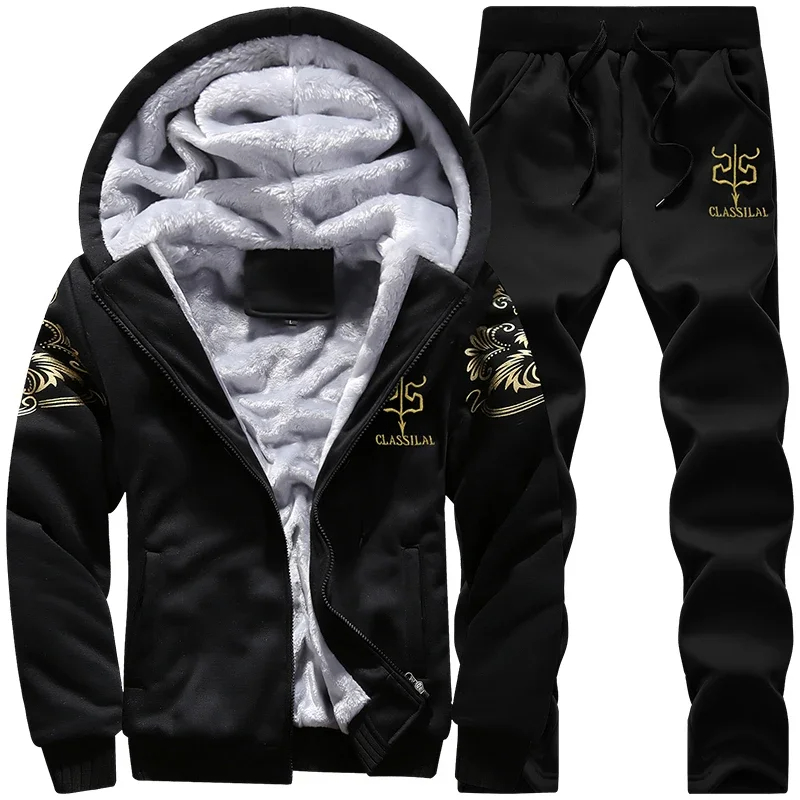 Autumn Winter Men's Sports Set - Embroidery Zip Up Hoodie ulasan dan harga