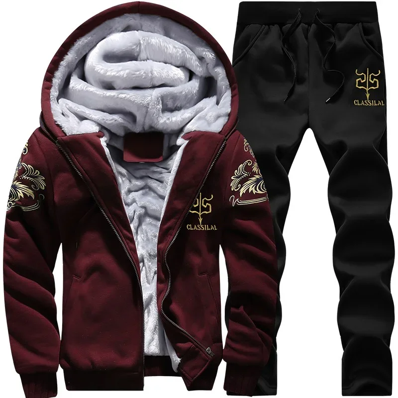 Autumn Winter Men's Sports Set - Embroidery Zip Up Hoodie ulasan dan harga